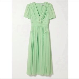 Self Portrait Pearl Embellished Chiffon Midi